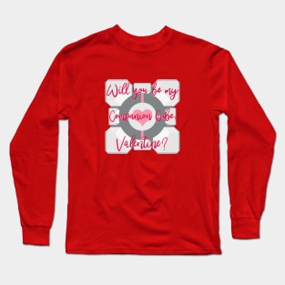 A Companion Cube Valentine Long Sleeve T-Shirt